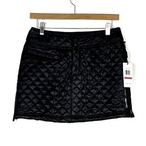 Calvin Klein Performance Quilted Skirt Adjustable Button Waist XS NWT